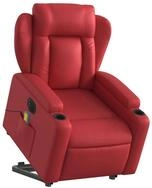 vidaXL Sessel Massagesessel mit Aufstehhilfe Elektrisch Rot Kunstleder (1-St)
