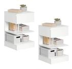 SoBuy Nachttisch FBT49, Nachttisch schmal, Nachtschrank Aufbewahrungsschrank,...