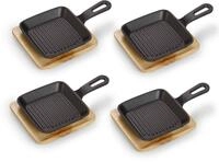 ECHTWERK Servierpfanne 4x Quadratische Servierschale mit Grillstreifen,...