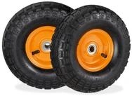 relaxdays Sackkarren-Rad Sackkarrenrad 2er Set 4.10 3.50-4, Schwarz-Orange