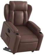 vidaXL Sessel Relaxsessel mit Aufstehhilfe Elektrisch Braun Kunstleder (1-St)