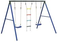 vidaXL Spielturm Schaukel-Set mit Schaukelsitzen und Strickleiter