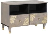 vidaXL TV-Schrank TV-Schr&auml;nk mit Schubladen Grau 70 x 33 x 46 cm Massivholz...