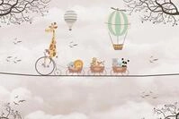A.S. Cr&eacute;ation Vliestapete Kindertapete Tiere auf Fahrrad Beige Bunt, glatt,...