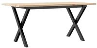 vidaXL Esstisch Couchtisch X-Gestell 90x40x45cm Massivholz Kiefer und Stahl...