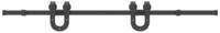 vidaXL Dr&uuml;ckergarnitur Schiebet&uuml;rbeschlag-Set 183 cm Stahl Schwarz, 1-tlg.