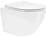 LuxeBath Tiefsp&uuml;l-WC Sp&uuml;lrandloses Wand H&auml;nge WC aus Keramik, mit WC-Sitz