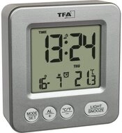 TFA Dostmann Wecker TFA Dostmann 60.2567.54 Funk Wecker Silber Alarmzeiten 1