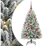vidaXL Christbaumschmuck K&uuml;nstlicher Weihnachtsbaum Gr&uuml;n und Wei&szlig; 120 cm PVC...
