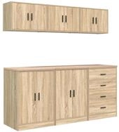 vidaXL Werkzeugschrank Garagenschr&auml;nke 6 Stk. Sonoma-Eiche Holzwerkstoff (1-St)