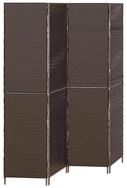 vidaXL Raumteiler Raumteiler Braun 195 x 180 cm Poly-Rattan, 1-tlg.