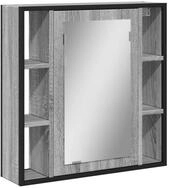 vidaXL Badezimmerspiegelschrank Bad-Spiegelschrank Grau Sonoma 60x16x60 cm