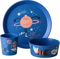 KOZIOL Kindergeschirr-Set Kleiner Teller + Schale + Becher CONNECT SPACE (3-tlg), 1