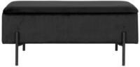 House Nordic Truhenbank in Schwarz, Stoff - 95x46x36,5cm (BxHxT)