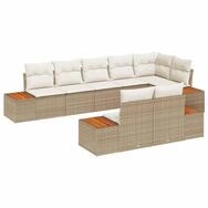 vidaXL Loungesofa Gartensofa-set mit Kissen 8 pcs Beige und Creme Polyrattan, 8...