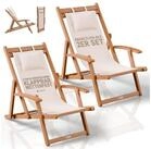 Juskys Gartenliege Tavira, 2er Set, 2 St., Verstellbare Lehne, Klappbar,...