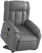 vidaXL Sessel Massagesessel mit Aufstehhilfe Grau Kunstleder (1-St)