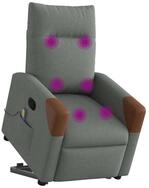 vidaXL Sessel Massagesessel mit Aufstehhilfe Dunkelgrau Stoff (1-St)