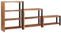 vidaXL B&uuml;cherregal B&uuml;cherregal 3 pcs Braun 80 x 30 x 110 cm Massivholz, 3-tlg.
