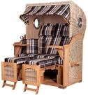 bene living Strandkorb Ammersee 2-Sitzer Teak - PE shell - Modell 583, BxTxH: