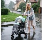 PawHut Hundebuggy 2 in 1, mit Regenschutz, klappbar, mit Kissen, Netzfenstern,