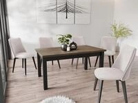WFL GROUP Esstisch Davidof ausziehbar rechteckig modern mit schwarzen Holzbeinen
