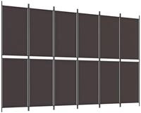 vidaXL Paravent, 6-tlg. Raumteiler Braun 300x200 cm Stoff