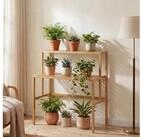 MCW Pflanzentreppe MCW-Q34, F&uuml;r den Indoor-Bereich, Nat&uuml;rliche Holzoptik