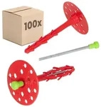 PROTEKTOR Schrauben- und D&uuml;bel-Set D&auml;mmstoffd&uuml;bel &Oslash;8mm, Schlagd&uuml;bel mit