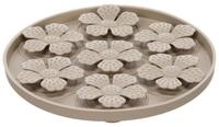 Flamingo Antischlingnapf Leckmatte Fleur rund taupe