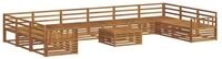 vidaXL Gartenlounge-Set Sofagarnituren 11 pcs Natur Massivholz, (11-tlg)