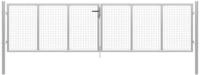 vidaXL Gartentor Gartentor verzinkter Stahl 400 x 100 cm Silber