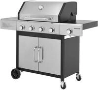Hanseatic Gasgrill Rockford, 4 Brenner + Seitenbrenner 14,5 kw Gesamt, inkl. 3...