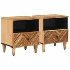 vidaXL Nachttisch 50 x 33 x 60 cm Nachttisch 2er Set Nachtschrank Braun...