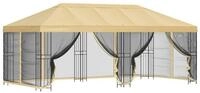 vidaXL Partyzelt Pavillon mit Seitenw&auml;nden 6 x 3 m Creme Polyester und Stahl...