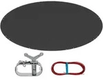 Woltu Pool-Abdeckplane (1-St), mit &Ouml;sen Drahtseil Aluminiumverschluss grau 360...