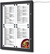 Showdown Displays H&auml;ngevitrine Men&uuml;Kasten Outdoor LED - 4x DIN A4 - Aluminium...