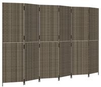 vidaXL Paravent, Raumteiler 6-tlg. Grau Poly Rattan