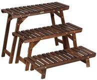 COSTWAY Pflanzentreppe (3 St), Blumenst&auml;nder freistehend, 70 x 27 x 53 cm