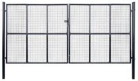 vidaXL Gartentor Maschen-Gartentor verzinkter Stahl 400 x 200 cm Grau