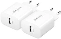 Intenso 7800522 Ladestation (5W USB-A Netzteil, Wei&szlig;, Doppelpack)