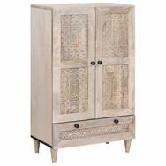 vidaXL Highboard, Hochboard mit Regal Wei&szlig; 60 x 33 x 100 cm massives Mangoholz