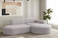 Fun M&ouml;bel Ecksofa Ecksofa Designersofa PALMA XS mit Ottomane in Stoff Ascot,