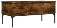 vidaXL Couchtisch Couchtisch R&auml;uchereiche 100x50x45 cm Holzwerkstoff und Metall