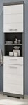 Inn.Furn Hochschrank Shawn (Badschrank wei&szlig; Hochglanz und grau, 2-t&uuml;rig, 37 x...