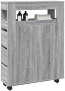 vidaXL Schrankmodule Badschrank Schmal mit Rollen Grau Sonoma Holzwerkstoff