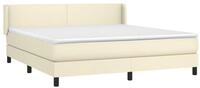 vidaXL Bett Boxspringbett mit Matratze Creme 160x200 cm Kunstleder