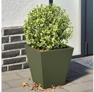 vidaXL Pflanzk&uuml;bel, Pflanzk&uuml;bel 2 Stk. Olivgr&uuml;n 30x30x30 Stahl