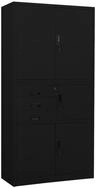 vidaXL Aktenschrank B&uuml;roschrank Schwarz 90x40x180 cm Stahl (1-St)