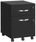 VASAGLE Aktenschrank Rollcontainer, abschlie&szlig;bar, mit 2 Schubladen, 5 Rollen